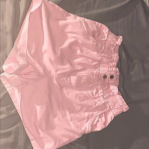 High-Wasted Button Up Pink Shorts